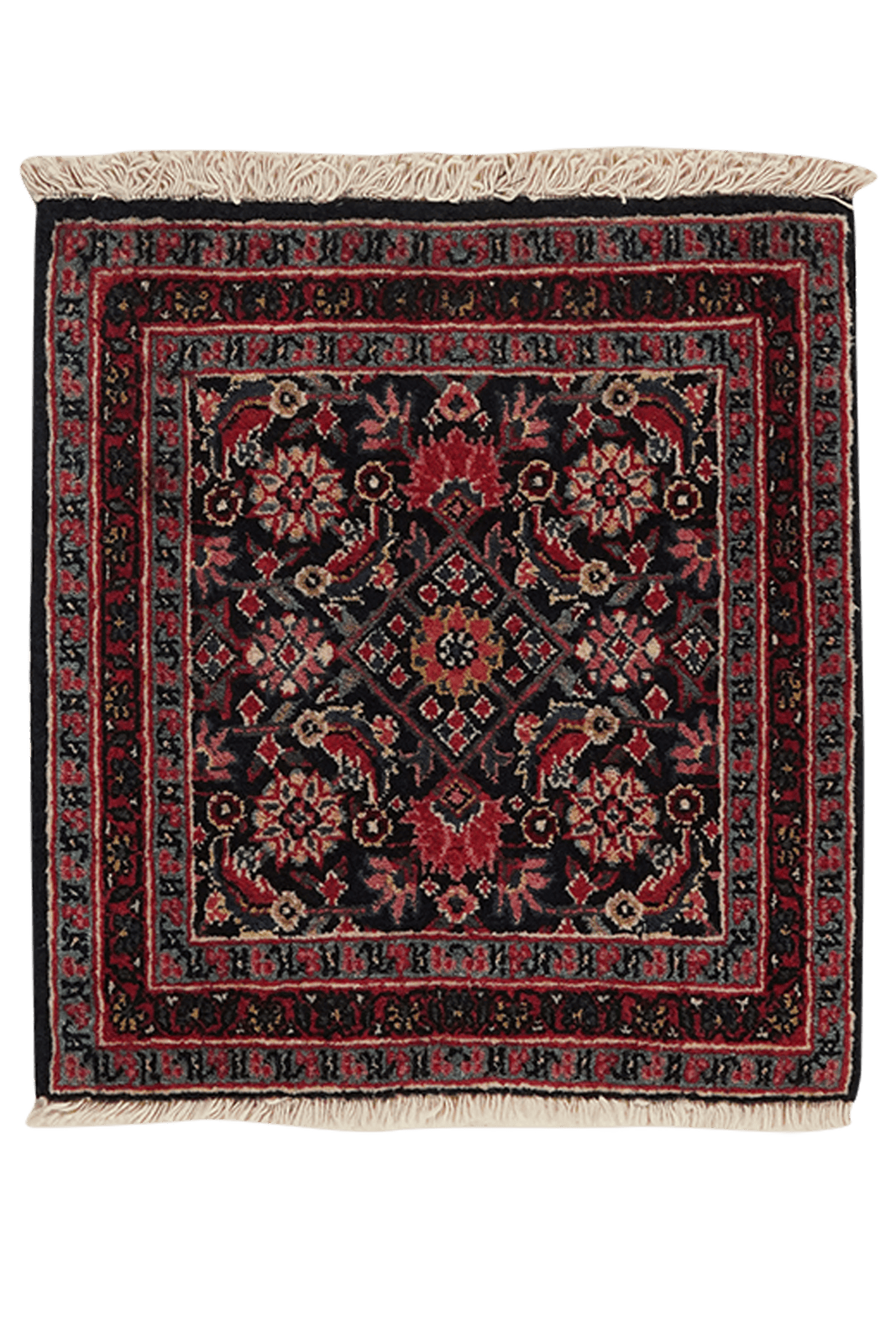 Hamadan — Hand-knotted, 48x52 cm, Blue, 100% Virgin Wool | Main view