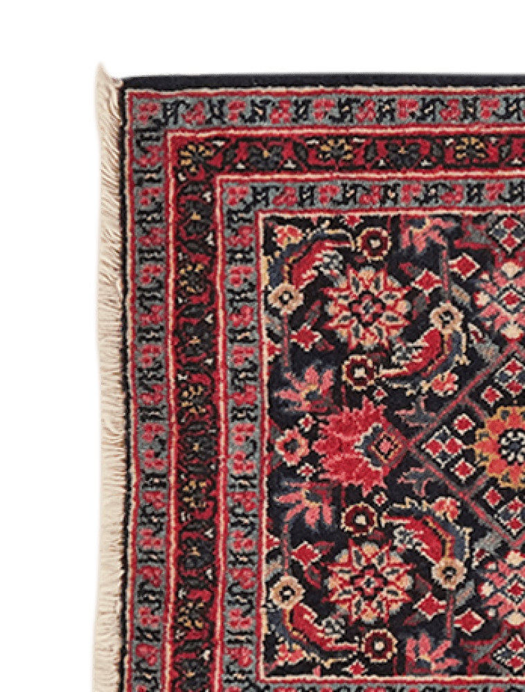 Hamadan — Hand-knotted, 48x52 cm, Blue, 100% Virgin Wool | View 3