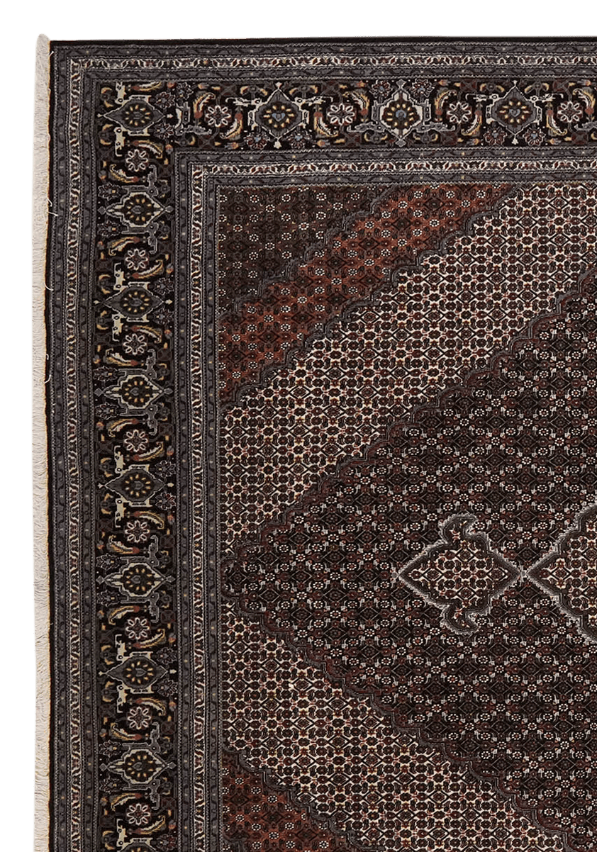 Tabriz 40 Raj — Hand-knotted, 251x341 cm, Black, 100% Virgin Wool | View 3