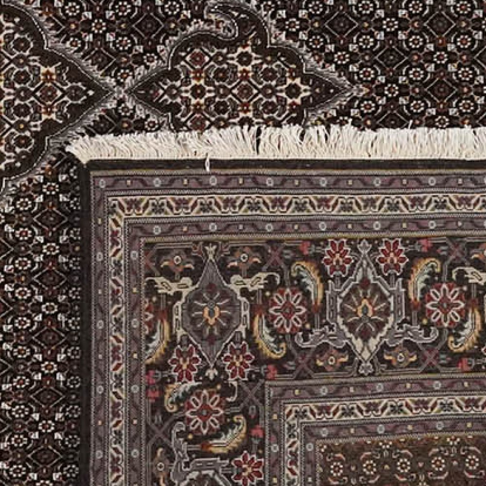 Tabriz 40 Raj — Hand-knotted, 250x337 cm, Black, 100% Virgin Wool | View 6