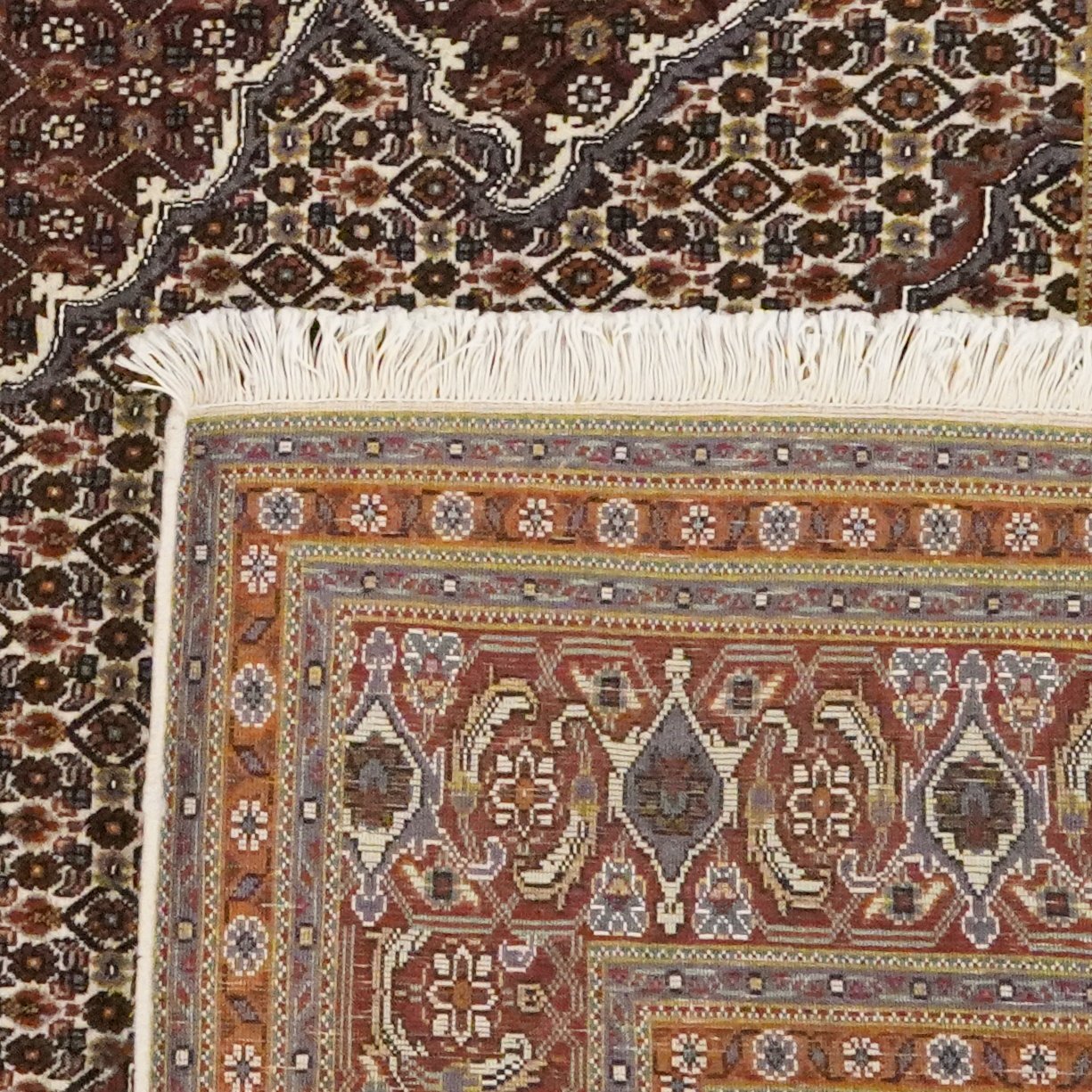 Tabriz 40 Raj — Hand-knotted, 202x249 cm, Brown, 100% Virgin Wool | View 6