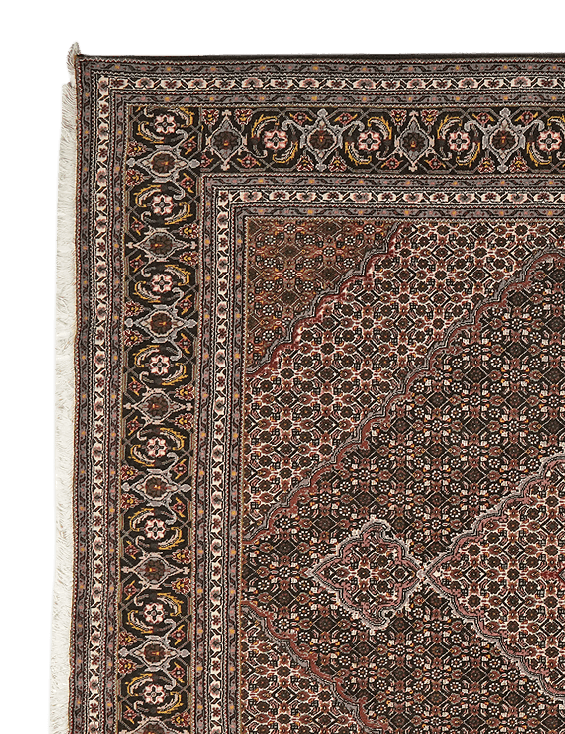 Tabriz 40 Raj — Hand-knotted, 198x244 cm, Brown, 100% Virgin Wool | View 3