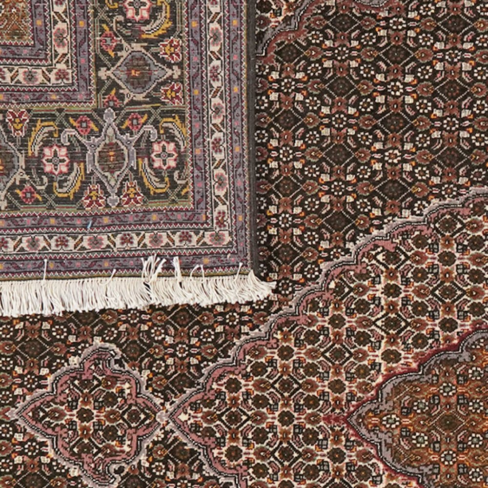 Tabriz 40 Raj — Hand-knotted, 198x244 cm, Brown, 100% Virgin Wool | View 6