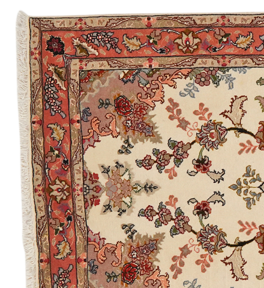 Tabriz 50 Raj — Handgefertigt, 199x82 cm, Rot, 95% Schurwolle, 5% Seide | View 4