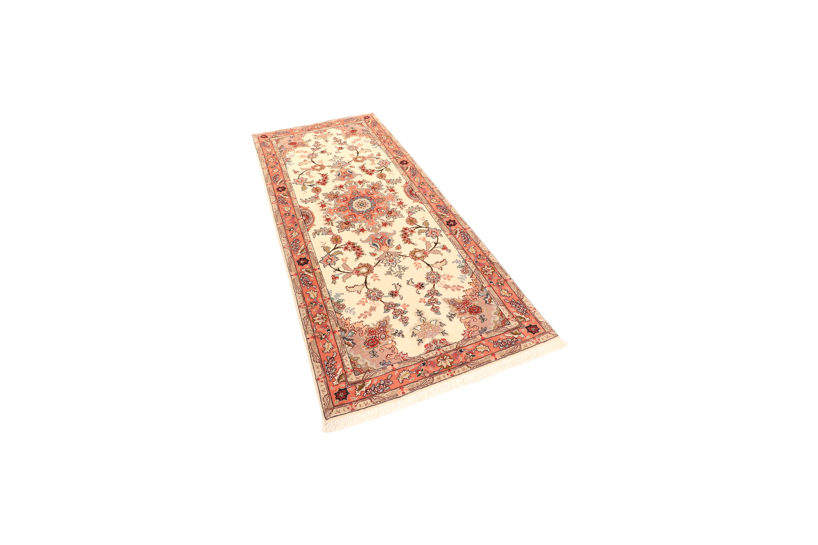 Tabriz 50 Raj — Handgefertigt, 199x82 cm, Rot, 95% Schurwolle, 5% Seide | View 6