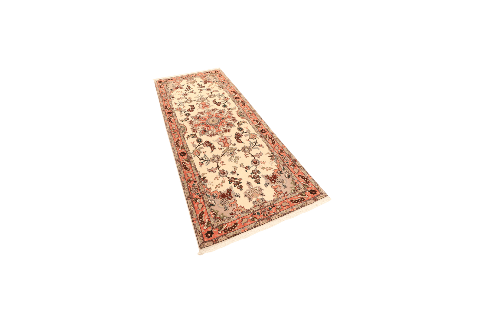 Tabriz 50 Raj — Hand-knotted, 83x207 cm, Beige, 100% Virgin Wool | View 5
