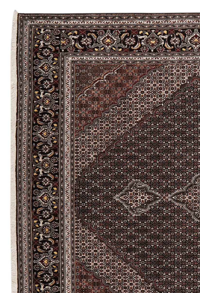 Tabriz 40 Raj — Hand-knotted, 247x343 cm, Black, 100% Virgin Wool | View 3