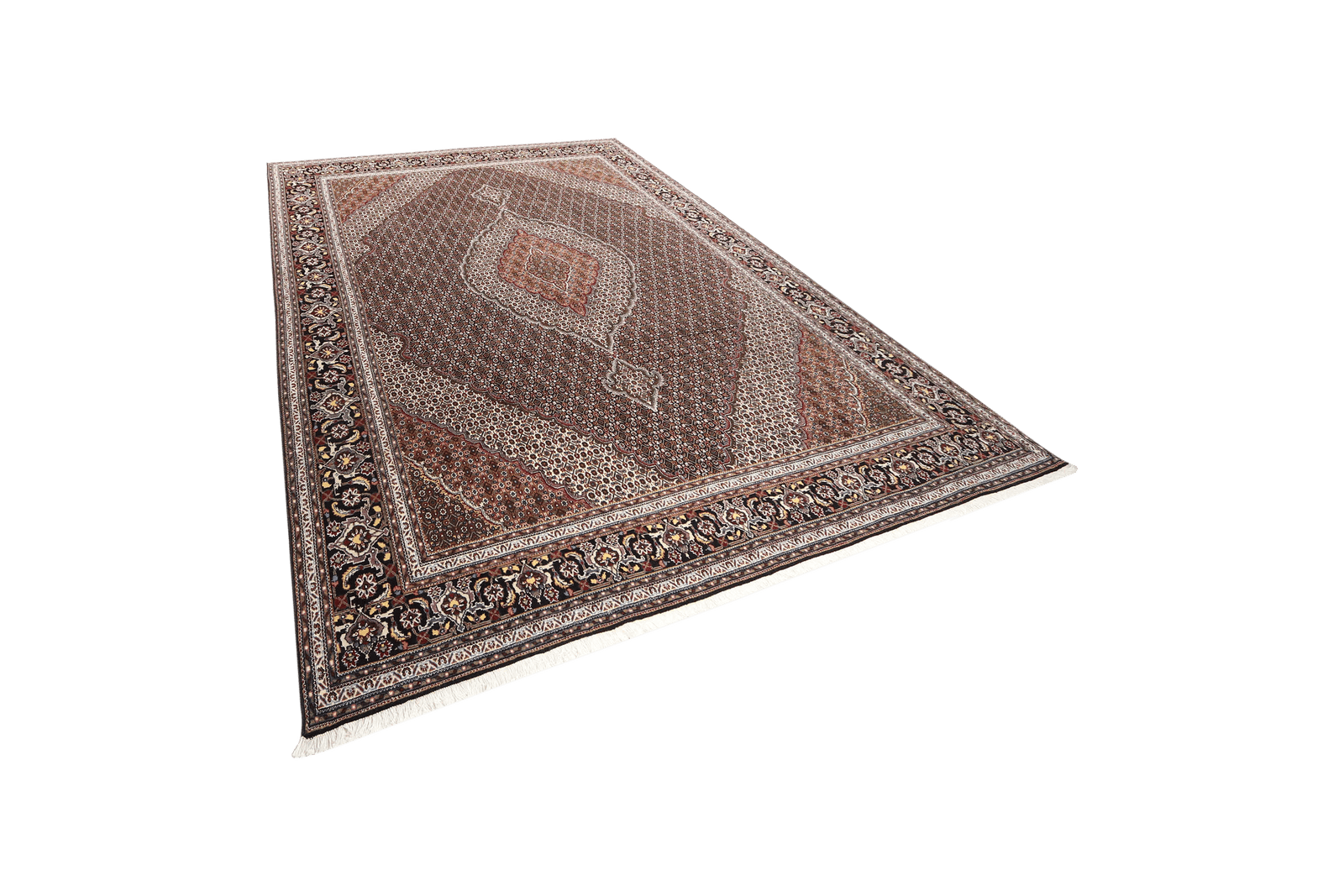 Tabriz 40 Raj — Hand-knotted, 247x343 cm, Black, 100% Virgin Wool | View 5