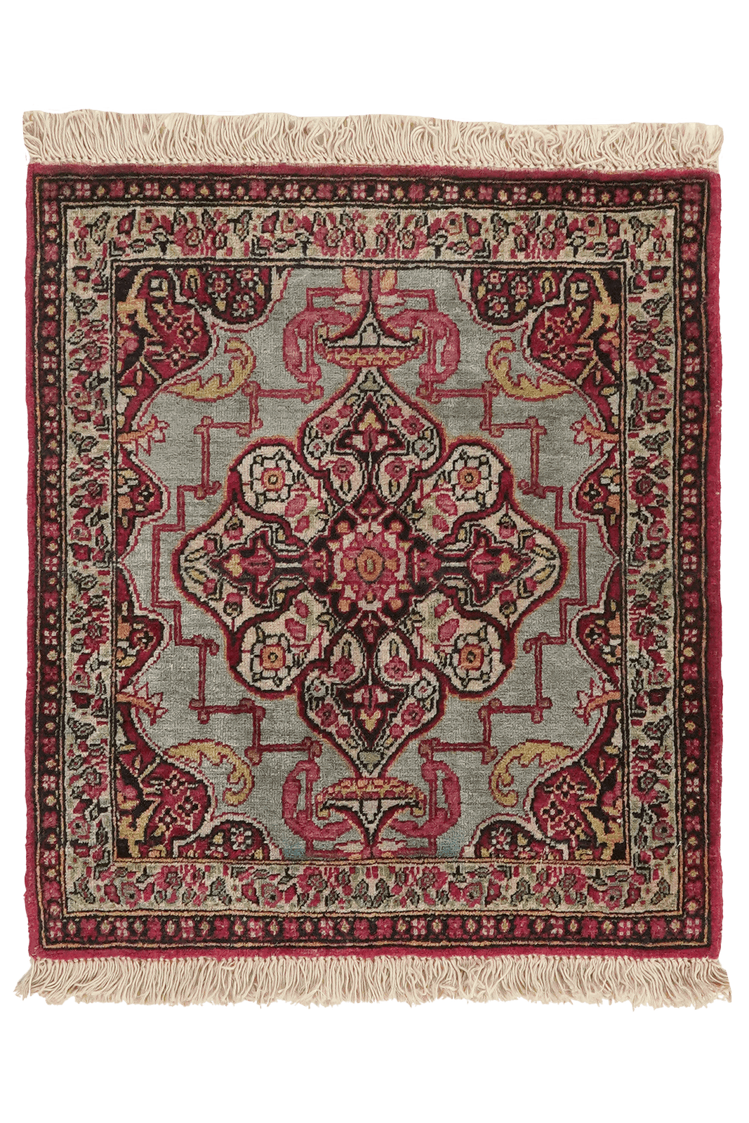 Ravar — Hand-knotted, 47x54 cm, Blue, 100% Virgin Wool | Main view