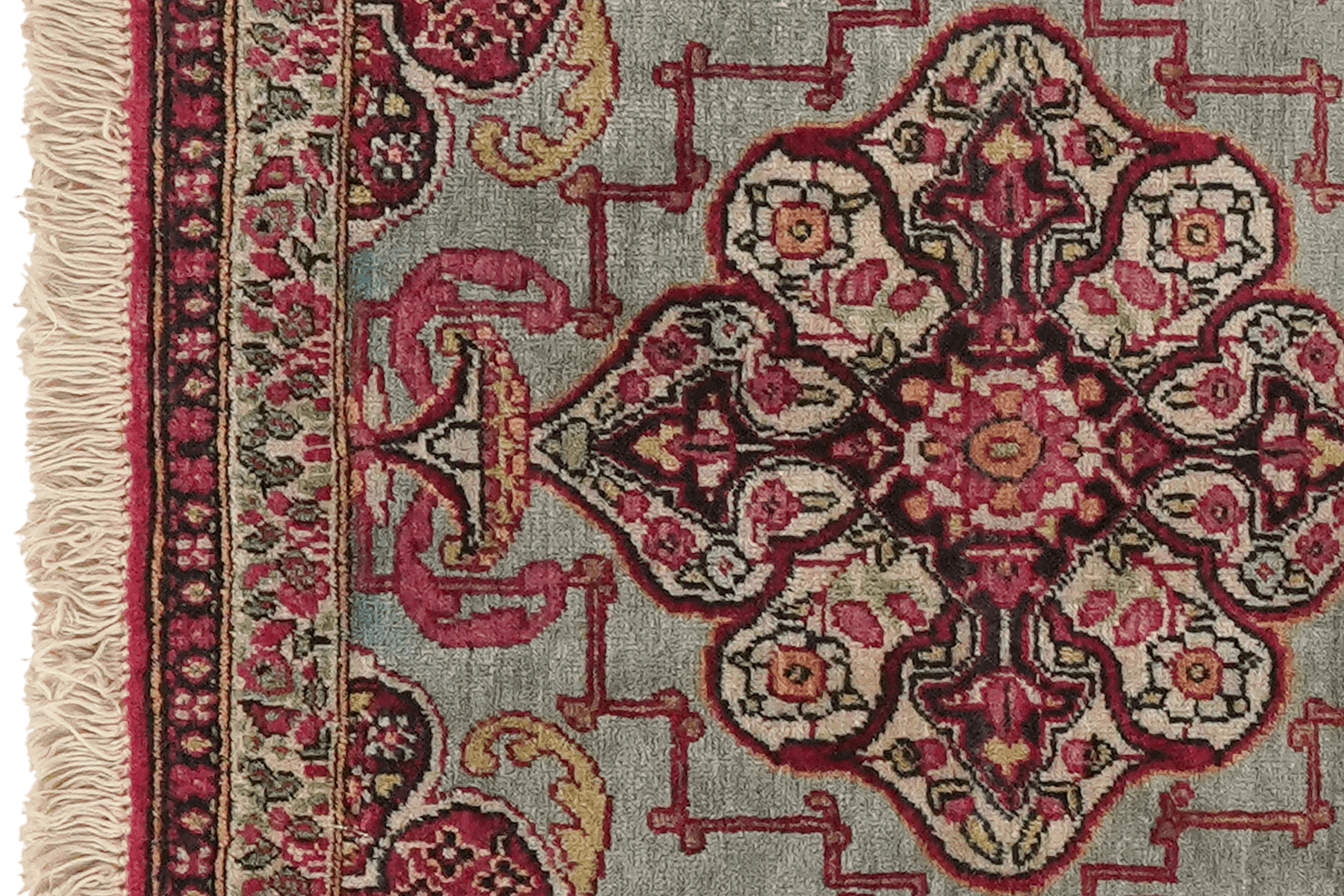 Ravar — Hand-knotted, 47x54 cm, Blue, 100% Virgin Wool | View 3
