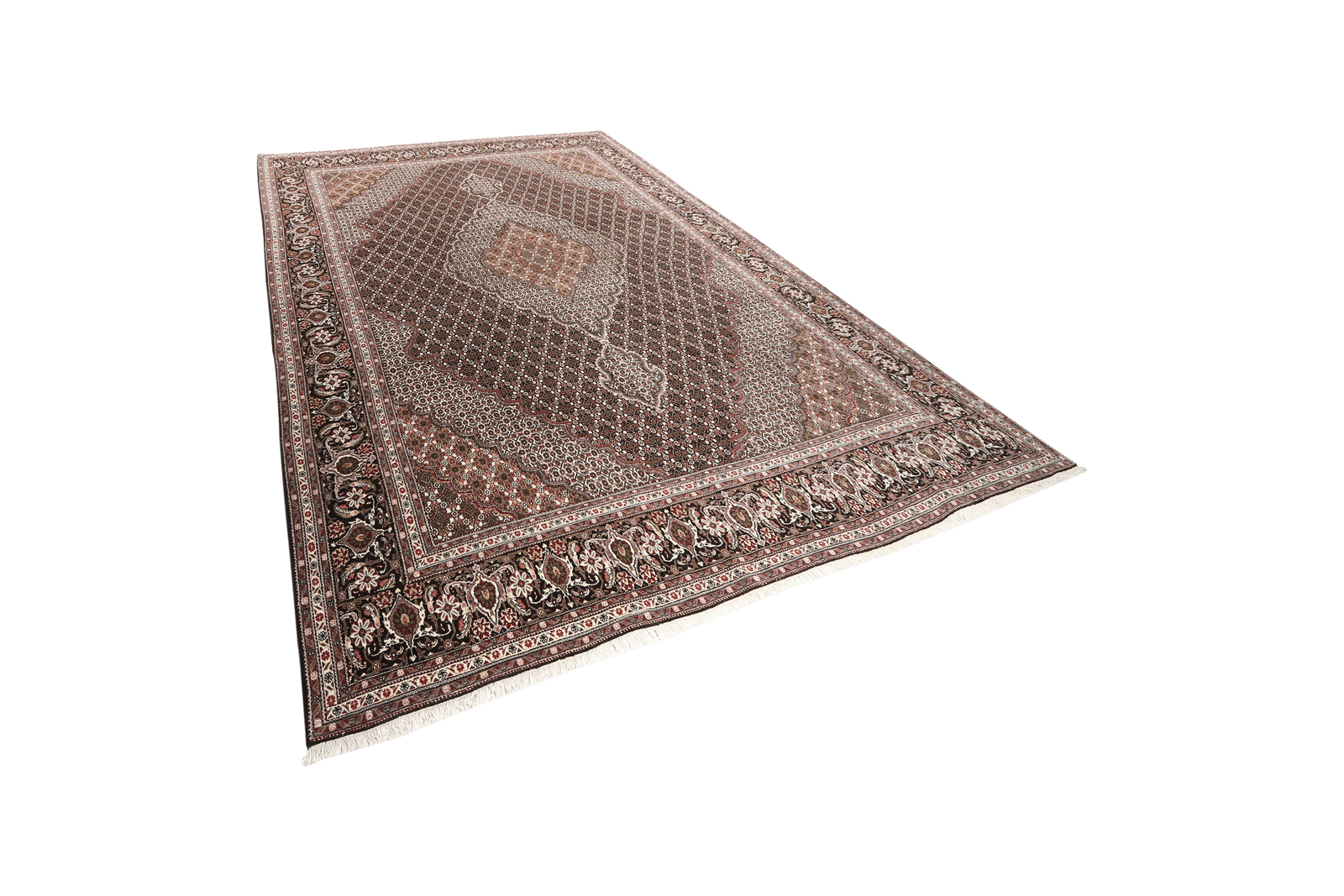 Tabriz 40 Raj — Hand-knotted, 252x358 cm, Black, 100% Virgin Wool | View 5