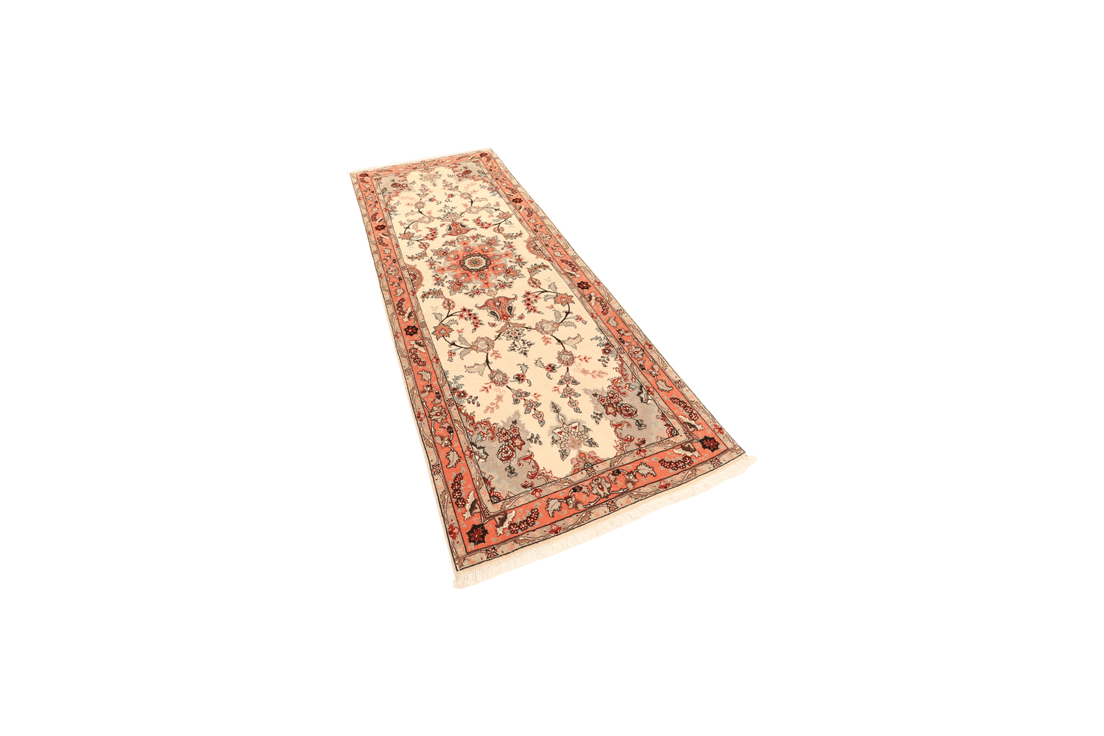 Tabriz 50 Raj — Hand-knotted, 79x219 cm, Beige, 100% Virgin Wool | View 5