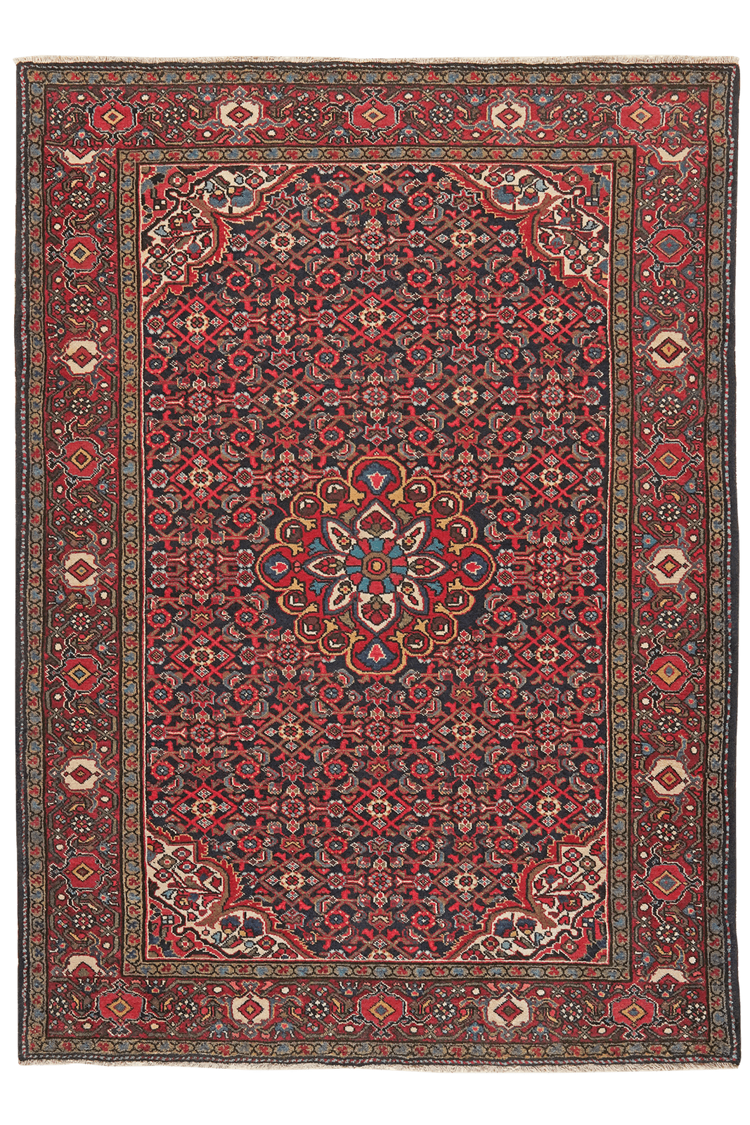 Farahan — Hand-knotted, 147x203 cm, Blue, 100% Virgin Wool | Main view