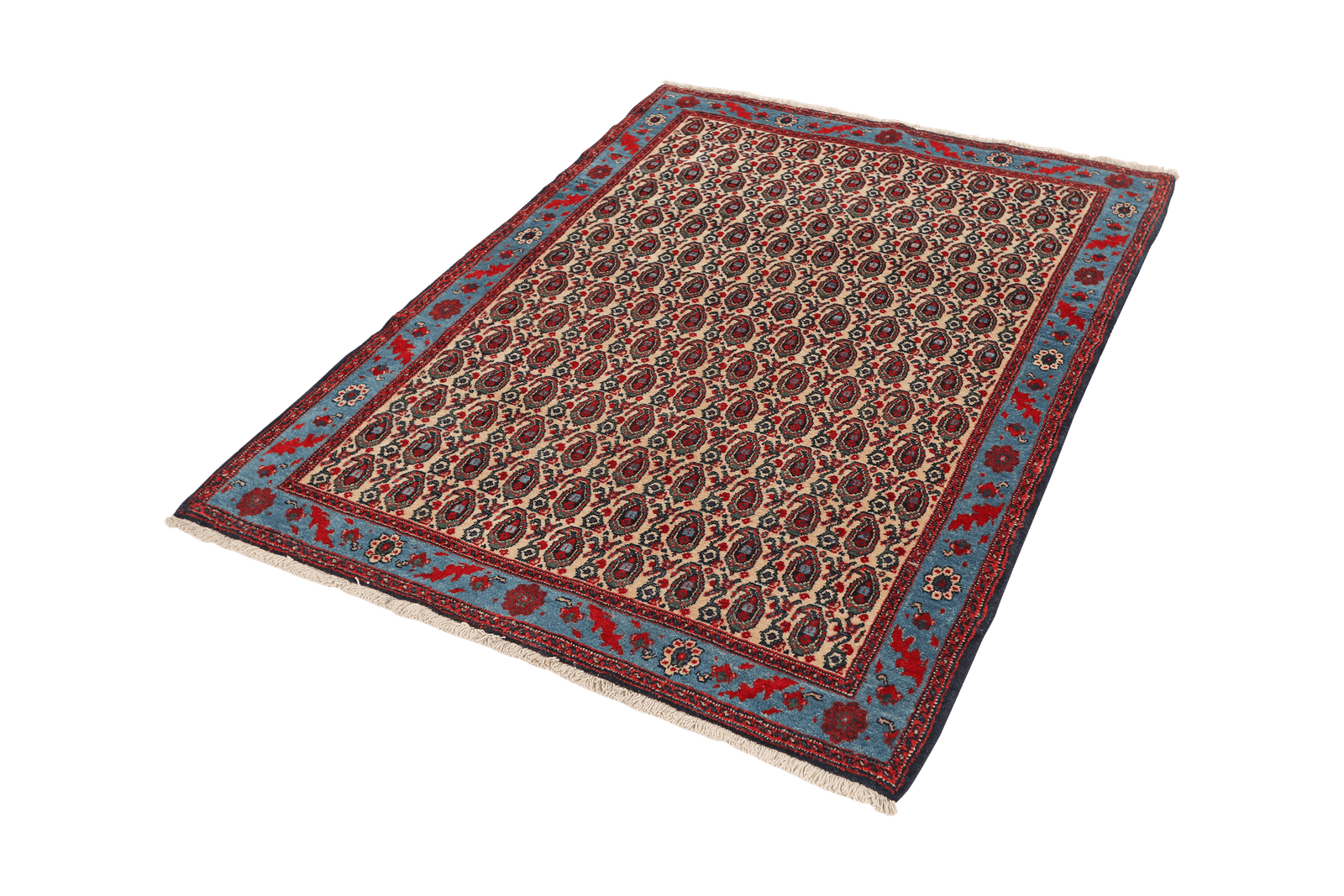 Senneh — Hand-knotted, 123x168 cm, Beige, 100% Virgin Wool | View 5
