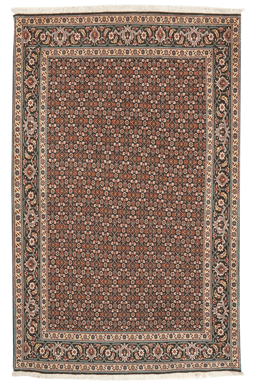 Tabriz 40 Raj — Hand-knotted, 115x182 cm, Blue, 95% Schurwolle, 5% Seide | Main view