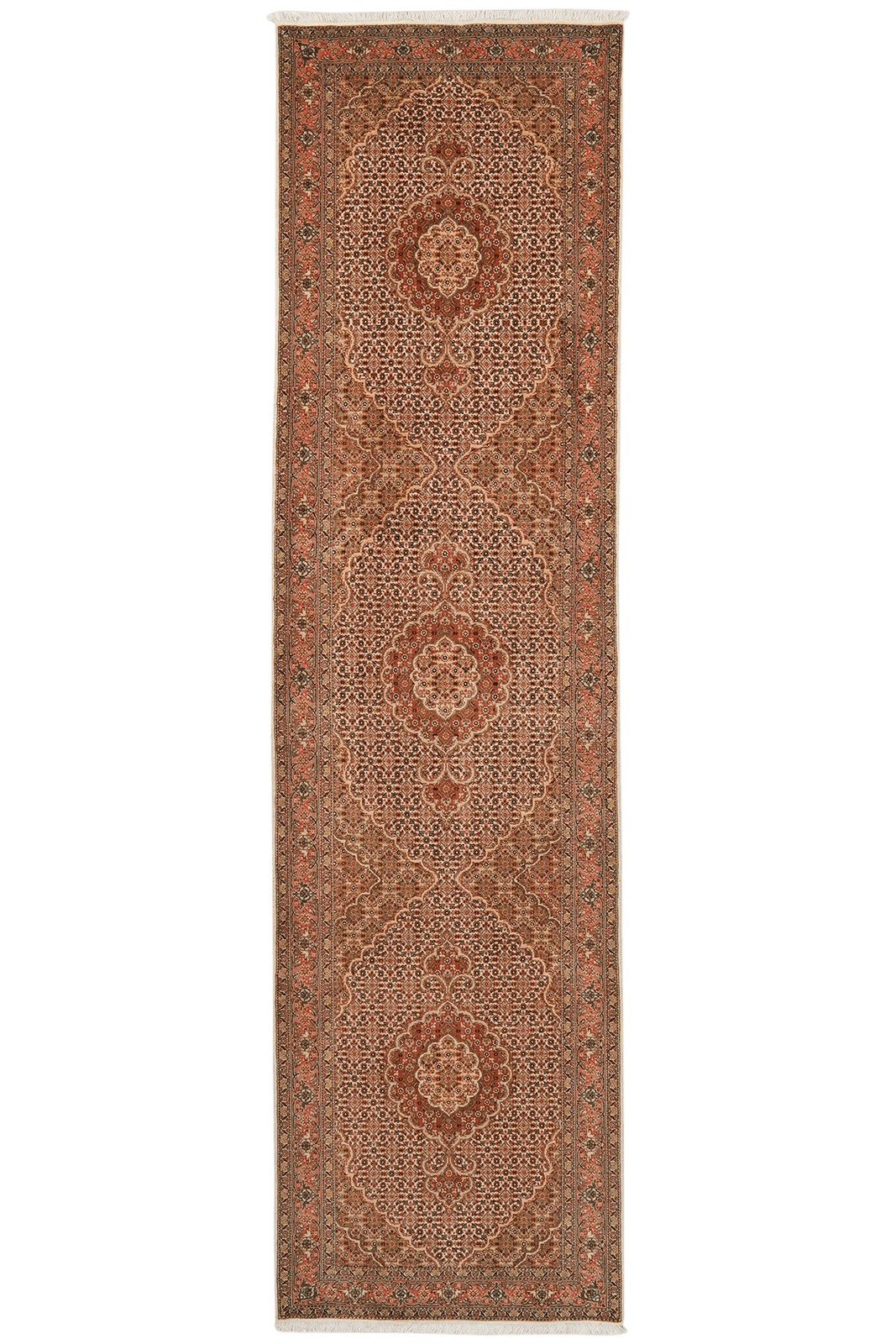 Tabriz 50 Raj — Hand-knotted, 80x301 cm, Brown, 100% Virgin Wool | Main view
