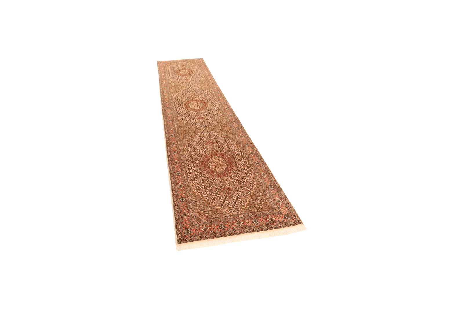 Tabriz 50 Raj — Hand-knotted, 80x301 cm, Brown, 100% Virgin Wool | View 5