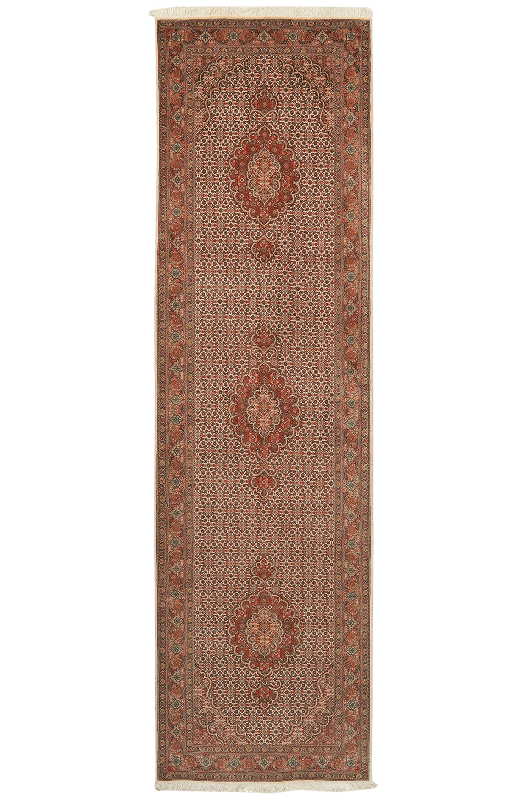 Tabriz 50 Raj — Hand-knotted, 83x301 cm, Beige, 100% Virgin Wool | Main view