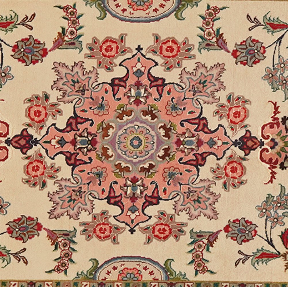 Tabriz 50 Raj — Hand-knotted, 78x205 cm, Beige, 100% Virgin Wool | View 4