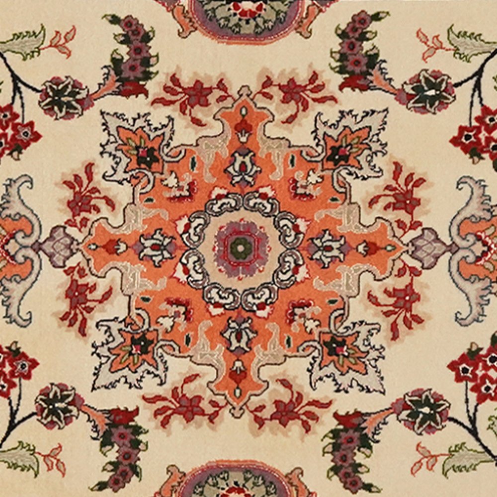 Tabriz 50 Raj — Hand-knotted, 81x205 cm, Beige, 100% Virgin Wool | View 4