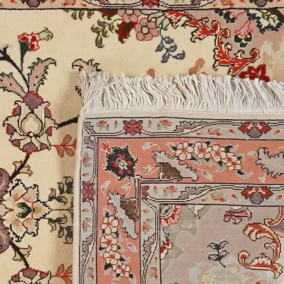 Tabriz 50 Raj — Hand-knotted, 81x205 cm, Beige, 100% Virgin Wool | View 6