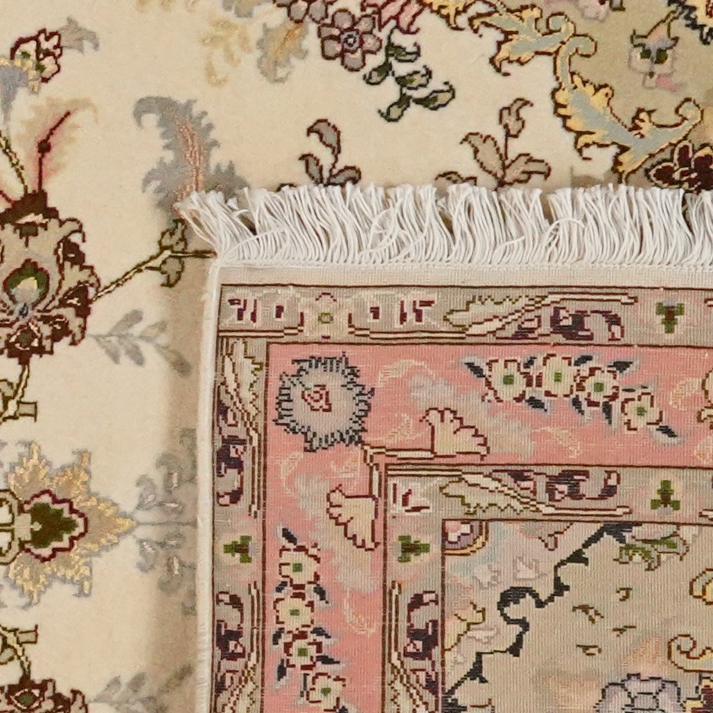Tabriz 50 Raj — Hand-knotted, 81x203 cm, Beige, 100% Virgin Wool | View 6