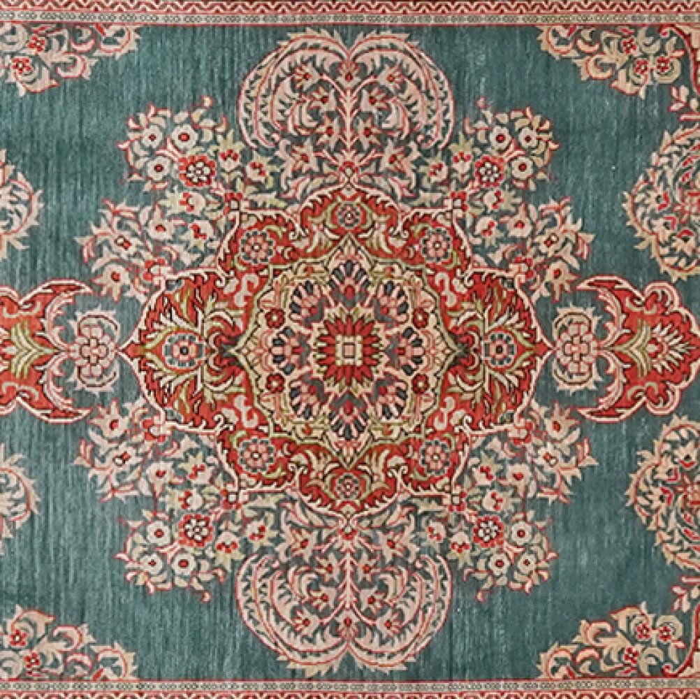 Hereke-Seide — Hand-knotted, 66x96 cm, Tuerkis, 100% Silk | View 4