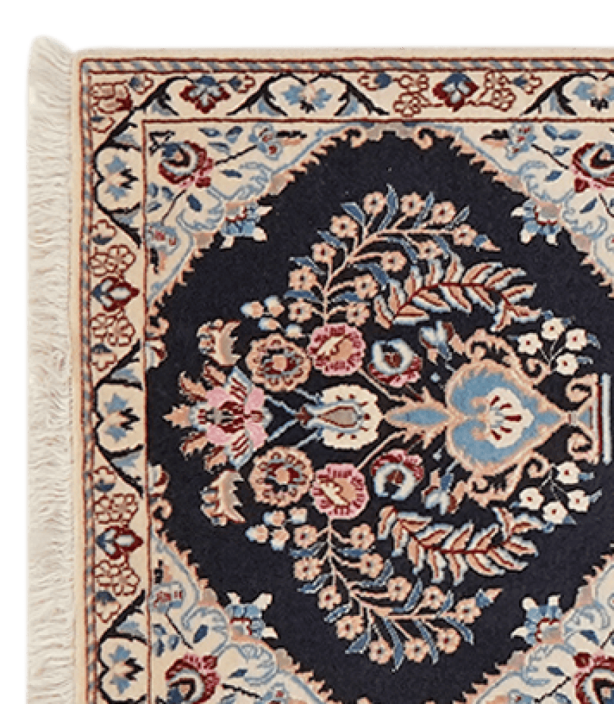 Nain 6La — Hand-knotted, 49x211 cm, Blue, 100% Virgin Wool | View 3