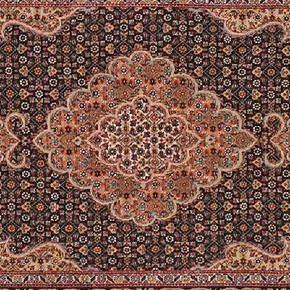 Tabriz 50 Raj — Hand-knotted, 79x296 cm, Black, 100% Virgin Wool | View 4