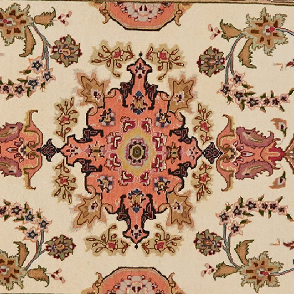 Tabriz 50 Raj — Hand-knotted, 85x201 cm, Beige, 100% Virgin Wool | View 4