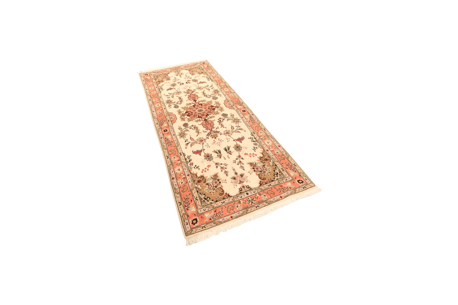 Tabriz 50 Raj — Hand-knotted, 85x201 cm, Beige, 100% Virgin Wool | View 5