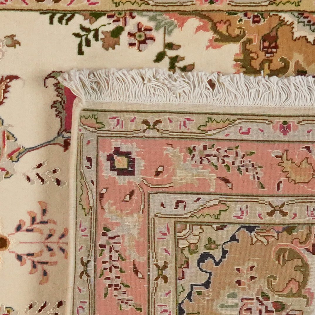 Tabriz 50 Raj — Hand-knotted, 85x201 cm, Beige, 100% Virgin Wool | View 6