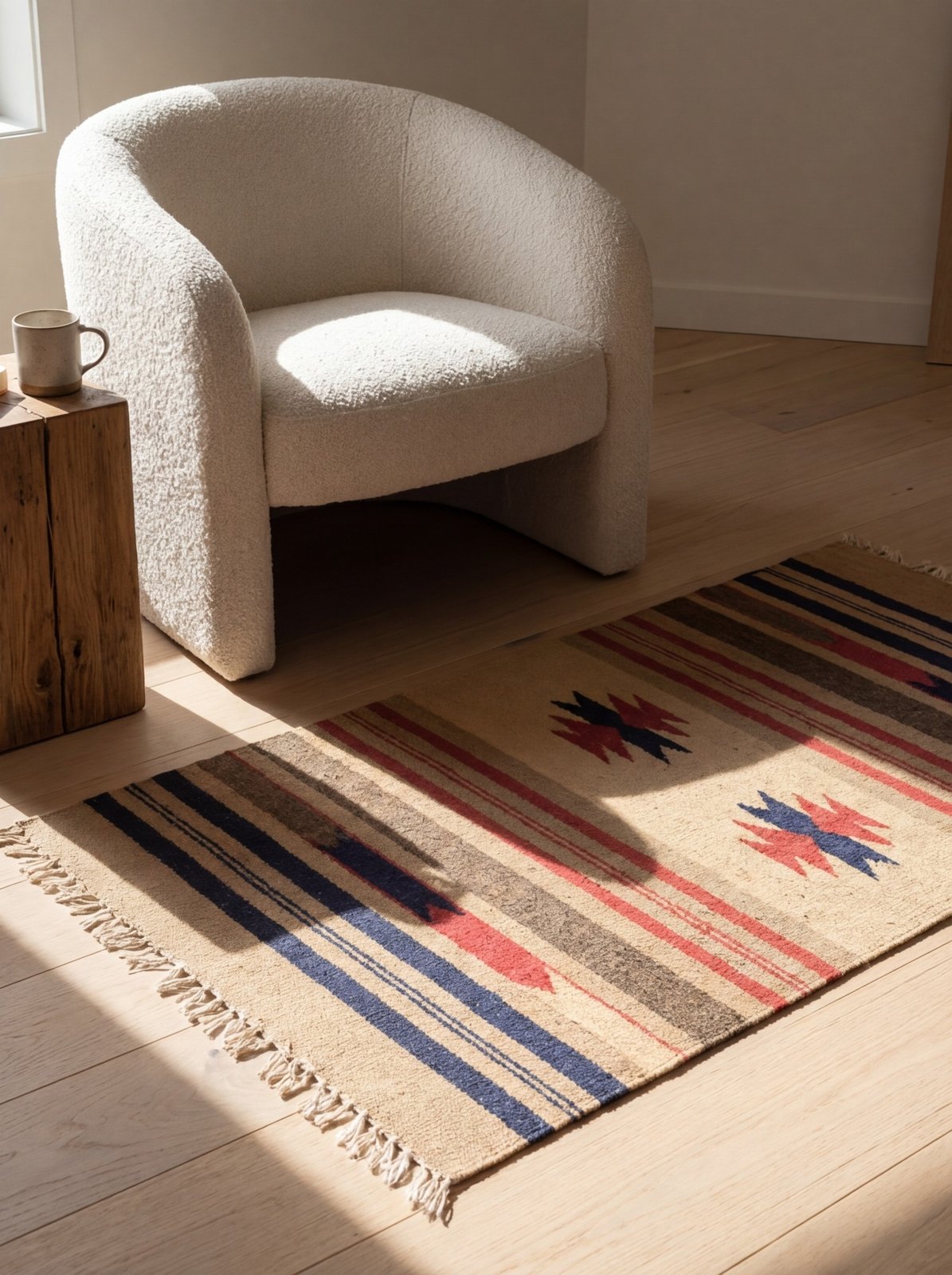 Kelim — Handmade, 60x93 cm, Multicolor, 100% Virgin Wool | Detail view