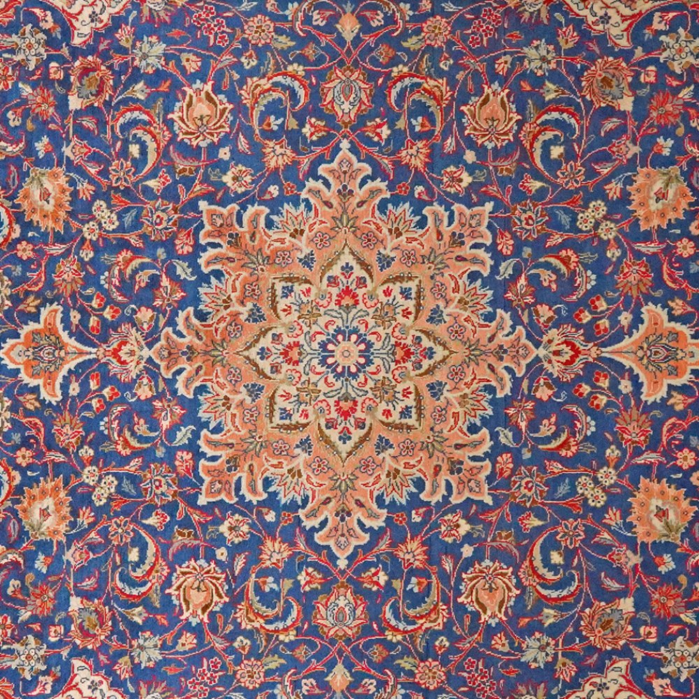 Sarough — Hand-knotted, 198x293 cm, Blue, 100% Virgin Wool | View 4