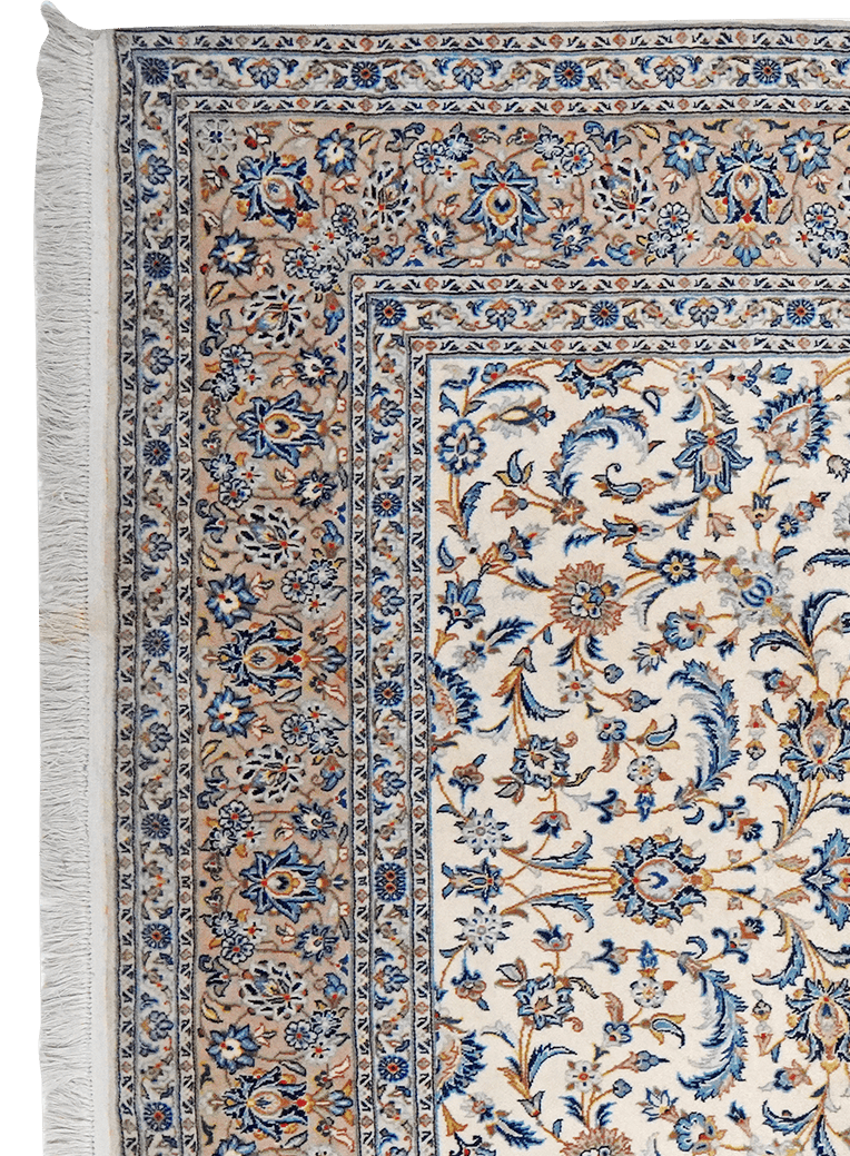 Kashan — Hand-knotted, 206x333 cm, Beige, 100% Virgin Wool | View 3