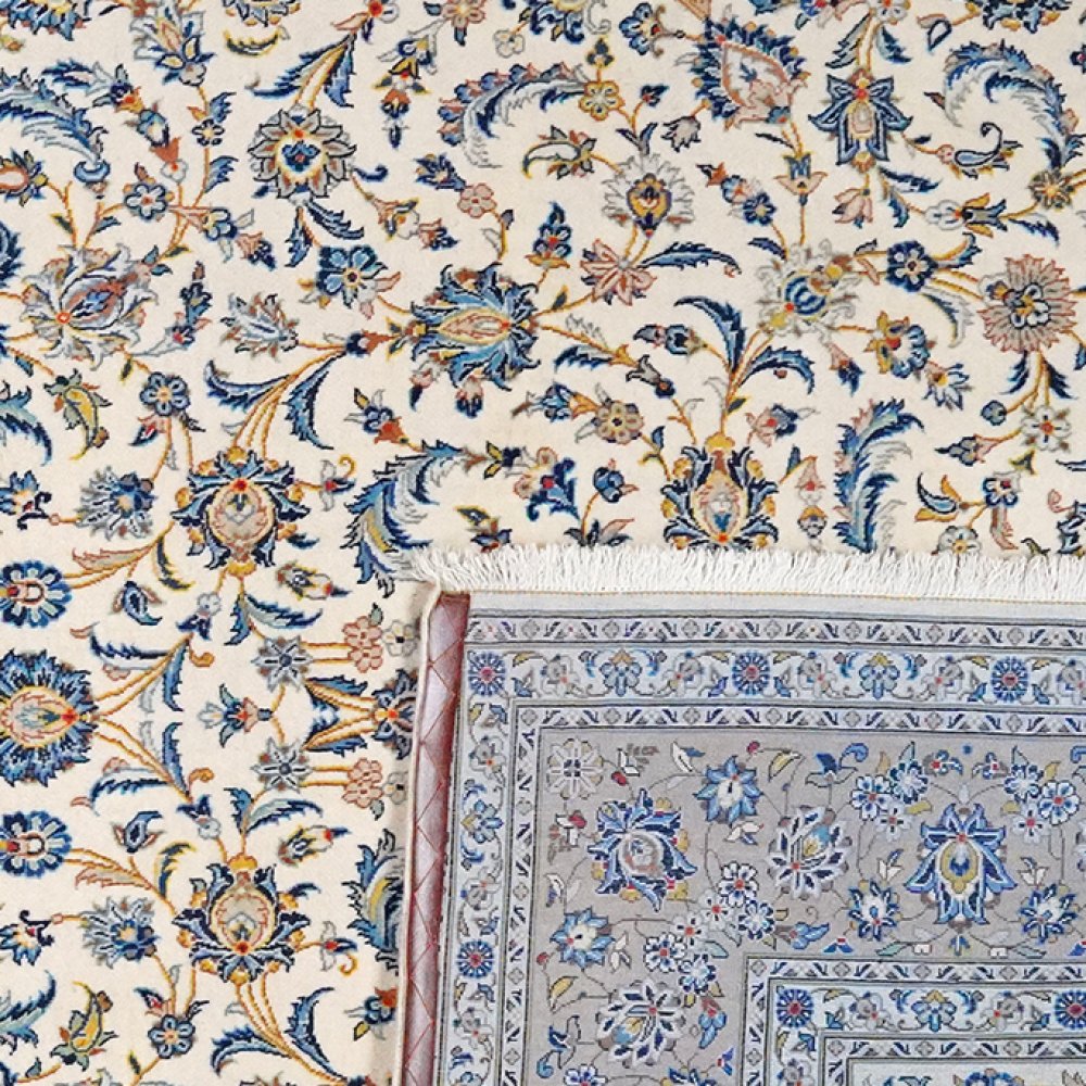 Kashan — Hand-knotted, 206x333 cm, Beige, 100% Virgin Wool | View 6