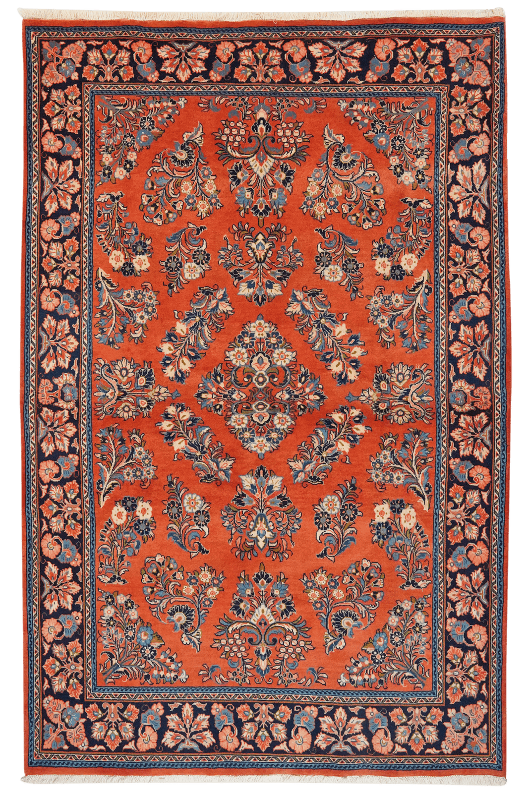 Sarough — Hand-knotted, 134x205 cm, Red, 100% Virgin Wool | Main view
