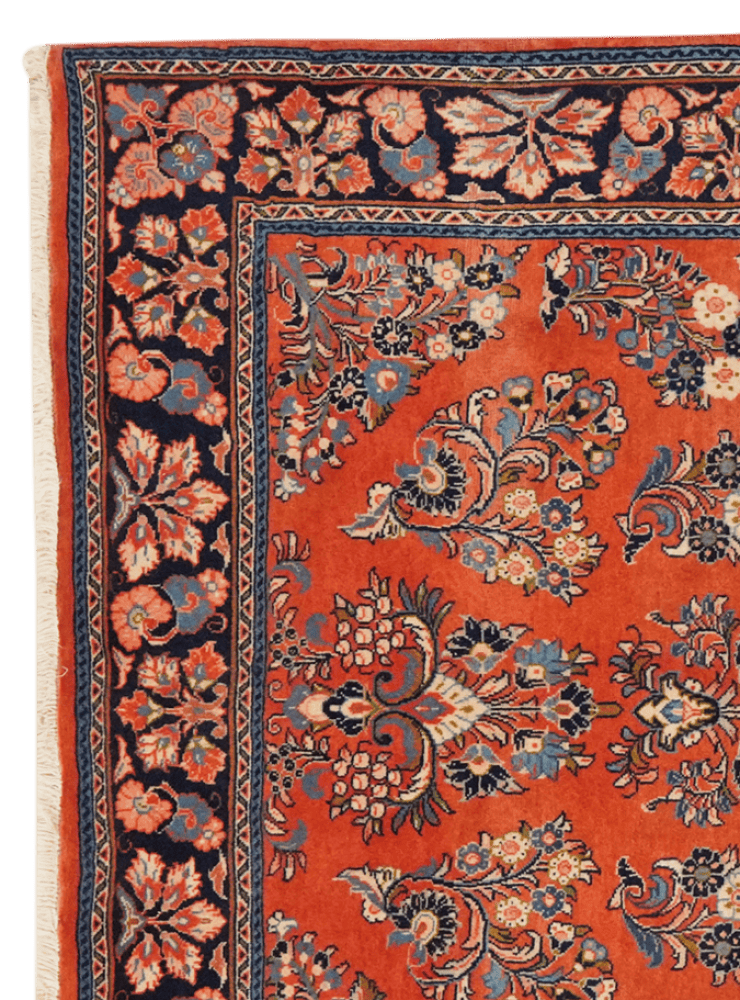 Sarough — Hand-knotted, 134x205 cm, Red, 100% Virgin Wool | View 3