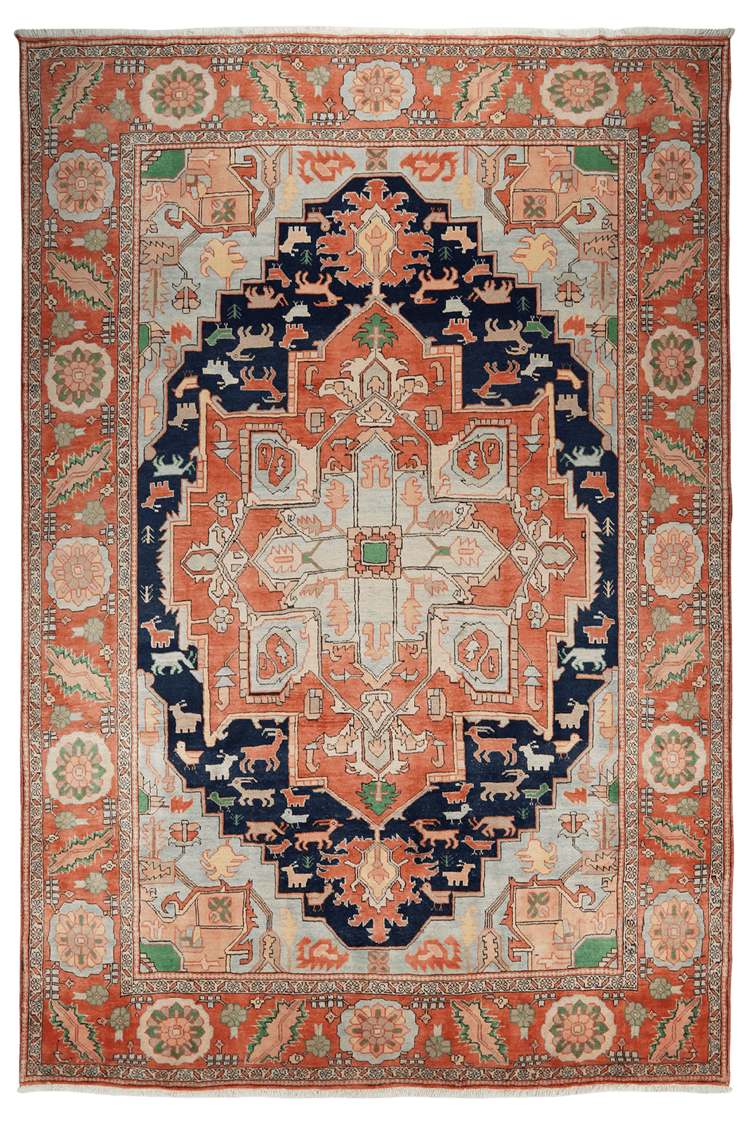 Serapi — Hand-knotted, 264x345 cm, Blue, 100% Virgin Wool | Main view