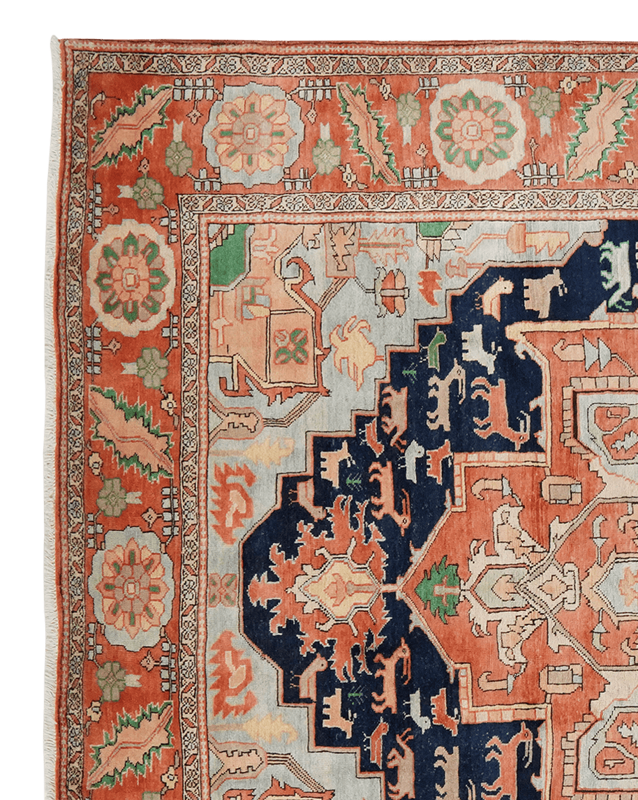 Serapi — Hand-knotted, 264x345 cm, Blue, 100% Virgin Wool | View 3