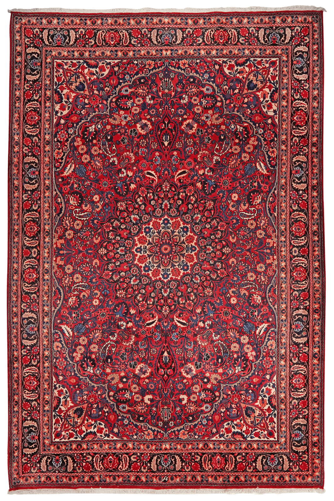 Moud — Hand-knotted, 217x327 cm, Red, 100% Virgin Wool | Main view