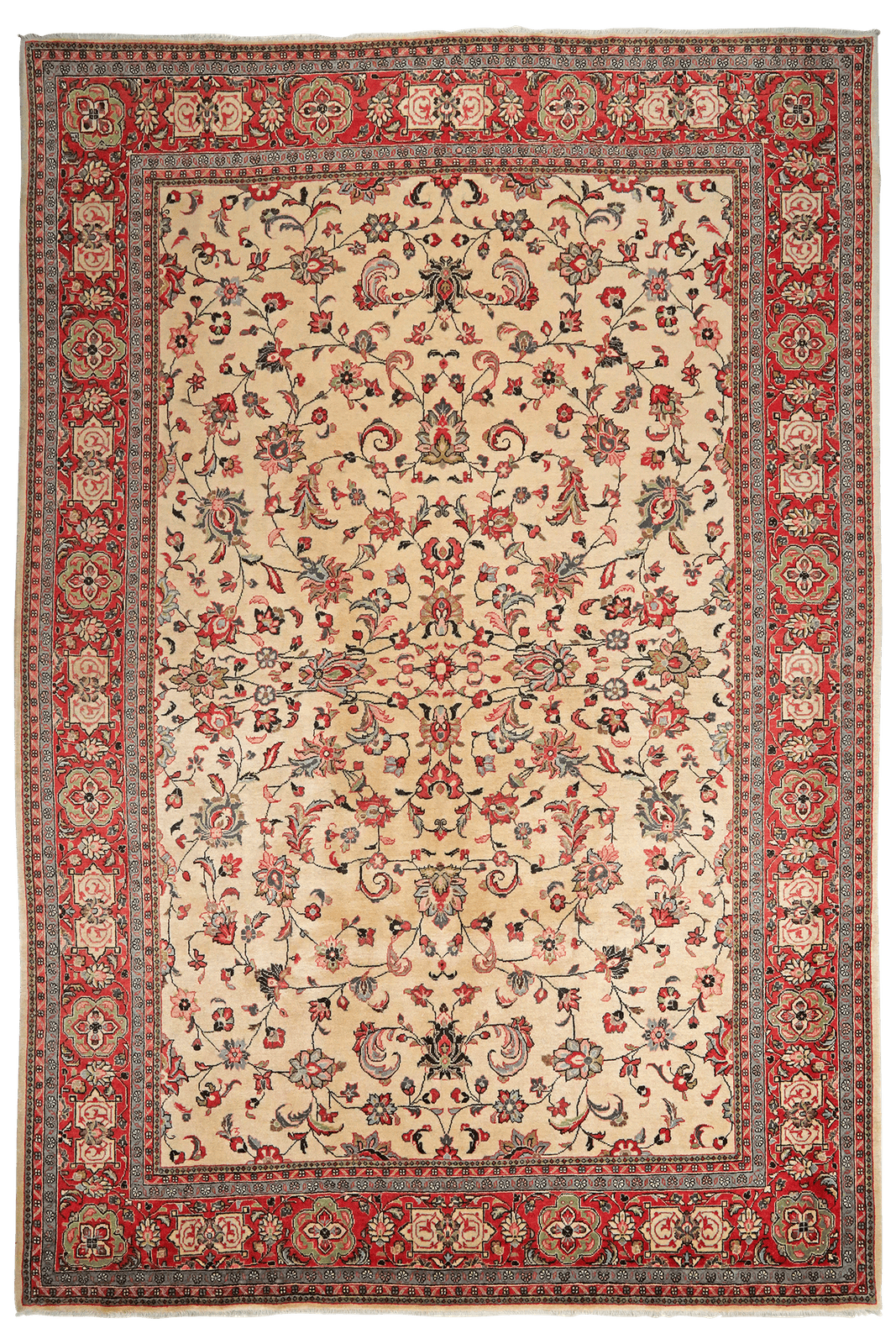 Sarough — Hand-knotted, 220x312 cm, Beige, 100% Virgin Wool | Main view