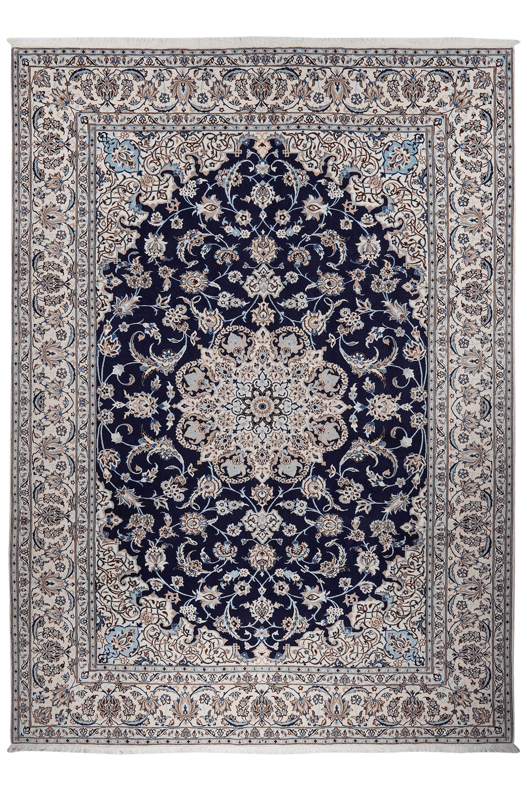 Nain 9La — Hand-knotted, 247x348 cm, Blue, 100% Virgin Wool | Main view