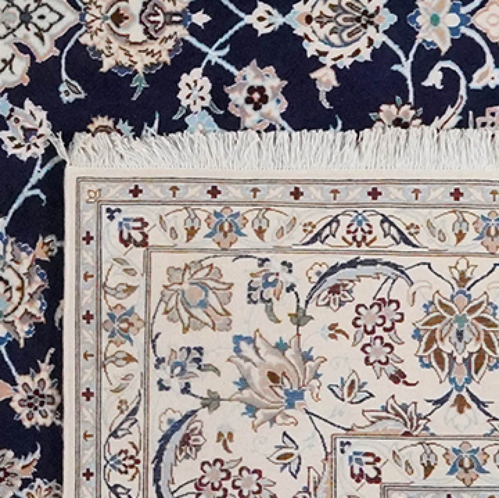 Nain 9La — Hand-knotted, 247x348 cm, Blue, 100% Virgin Wool | View 6