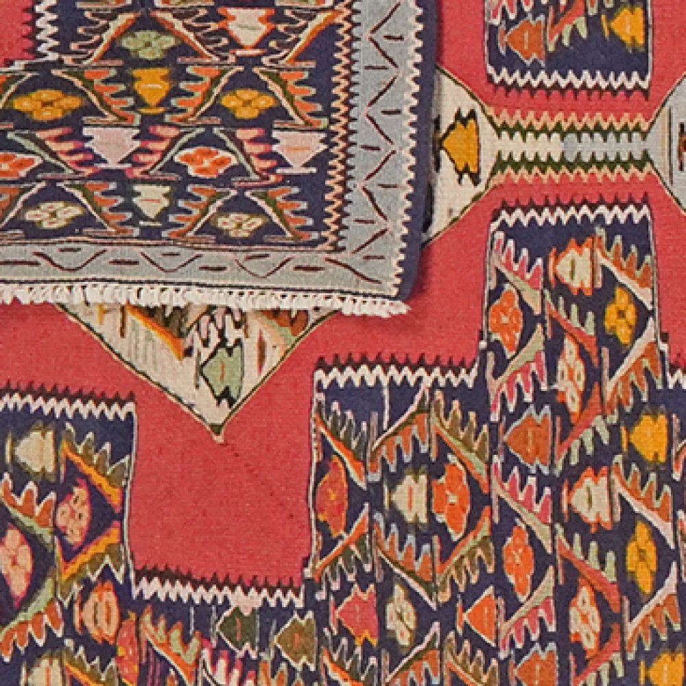 Kelim Senneh — Handmade, 80x298 cm, Red, 100% Virgin Wool | View 6