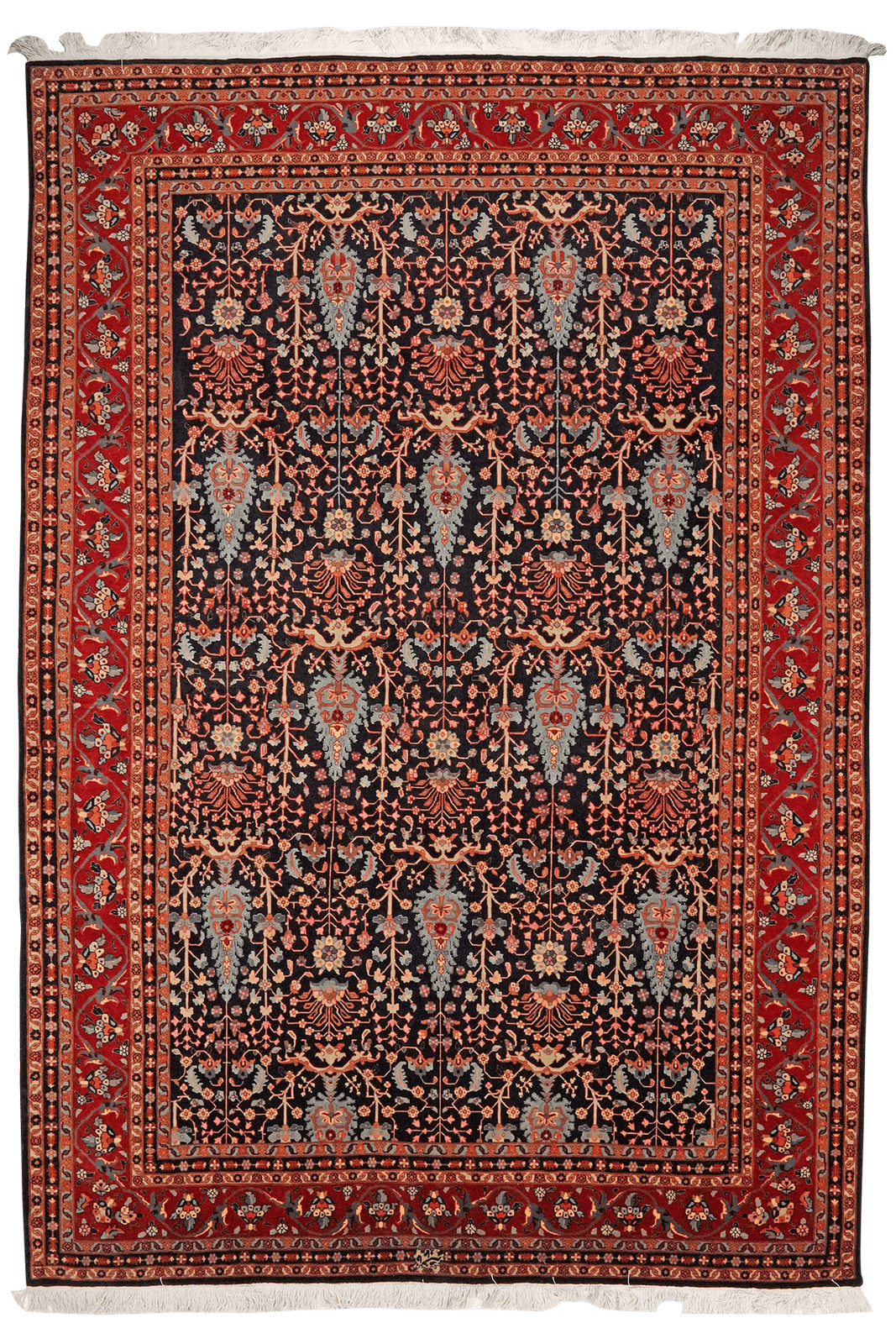 Tabriz 50 Raj — Hand-knotted, 204x290 cm, Blue, 100% Virgin Wool | Main view