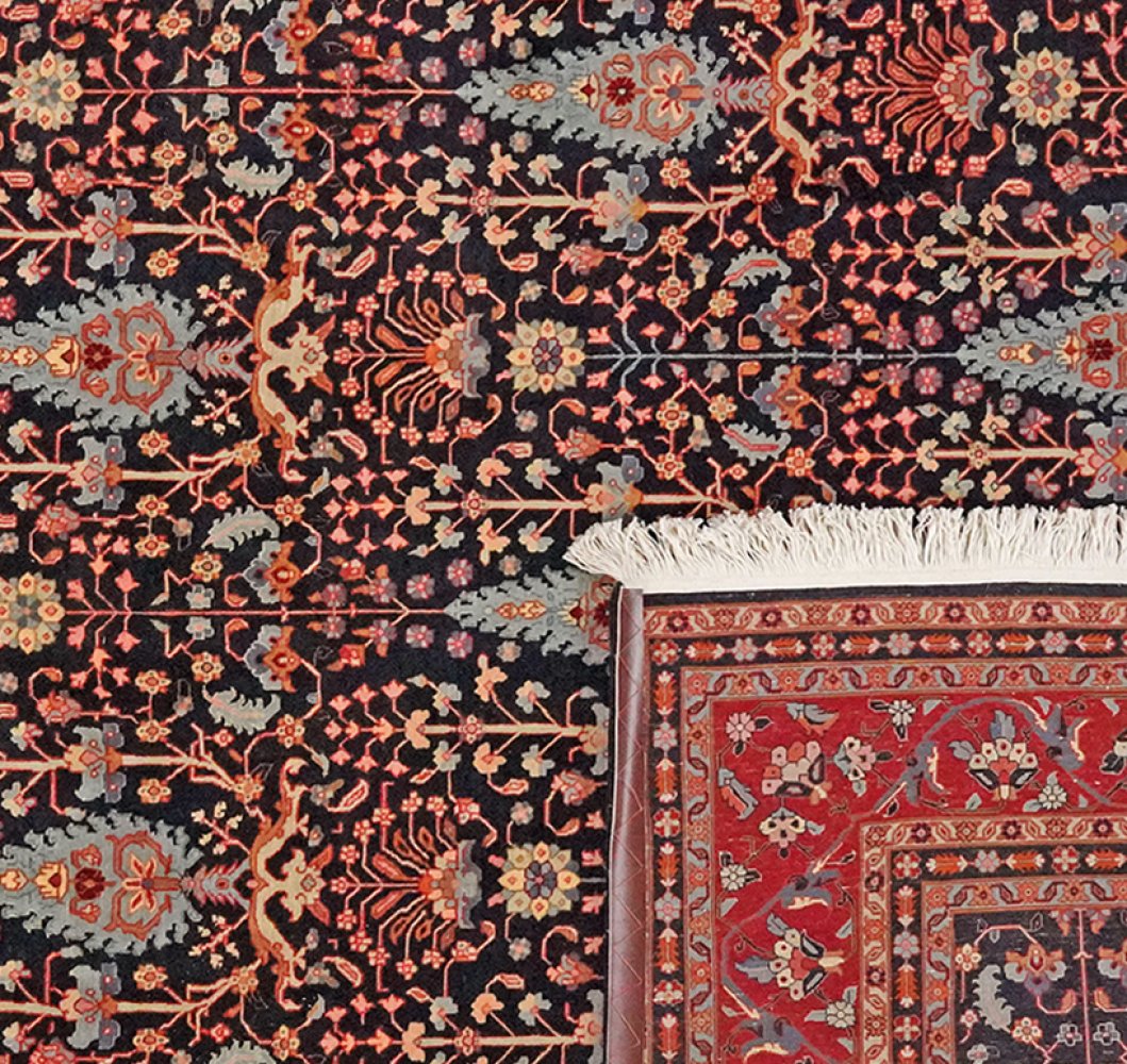 Tabriz 50 Raj — Hand-knotted, 204x290 cm, Blue, 100% Virgin Wool | View 6