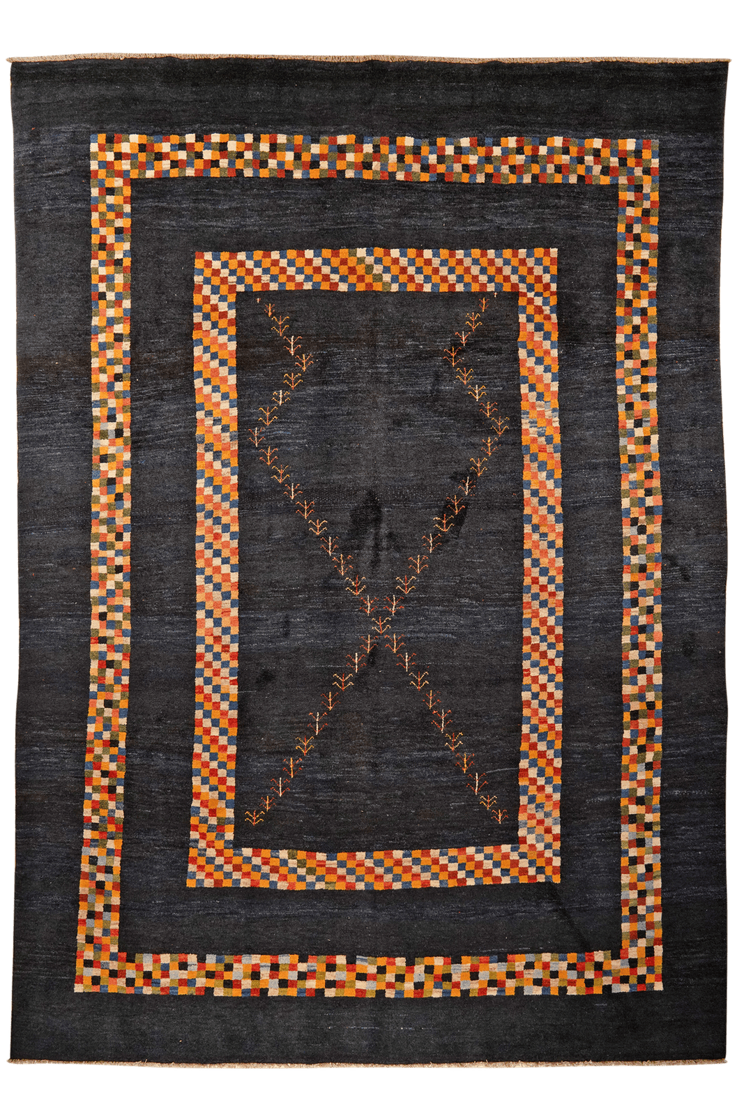 Gabbeh — Hand-knotted, 285x397 cm, Blue, 100% Virgin Wool | Main view