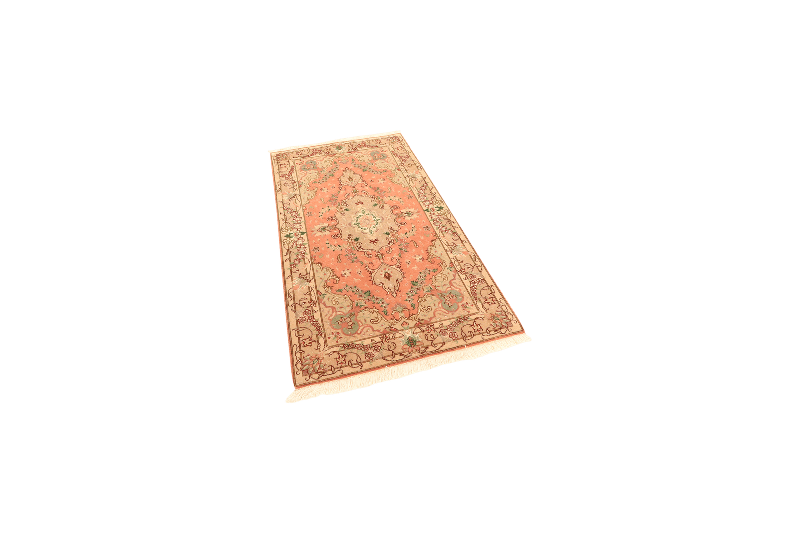 Tabriz 50 Raj — Hand-knotted, 73x128 cm, Orange, 80% Schurwolle, 20% Seide | View 5
