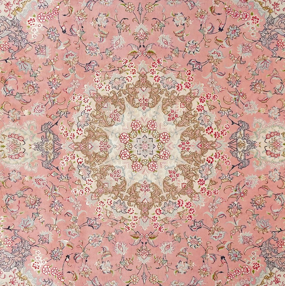 Tabriz 50 Raj — Hand-knotted, 245x347 cm, Pink, 90% Schurwolle, 10% Seide | View 4